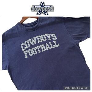 Reebok NFL Dallas Cowboys Football crewneck navy blue tshirt size XL